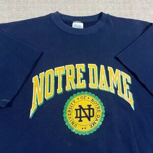 Vintage Notre Dame Fighting Irish Short Sleeve Sweatshirt Size XL 90s
